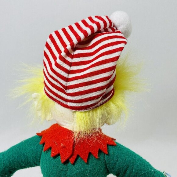 Vintage Dakin Christmas Elf Santa Help Dream Doll Plush Felt Toy Jointed Posable - Picture 8 of 10